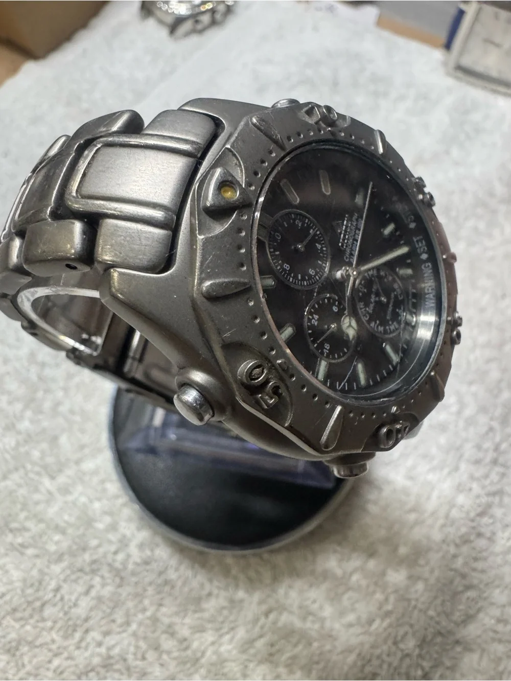Citizen Men's Titanium Solar-Tech Chronograph Watch - Black Dial, Silver Case